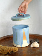 Grande Boîte bleu moucheté